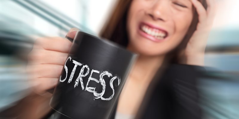Stress – business person stressed at office